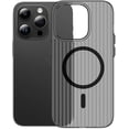 thumbnail image 1 of Designed for iPhone Case,Luxury 3D Stripe Matte Translucent Camera Lens Protection Shockproof Protective Cover Phone Case (Black,iPhone 14), 1 of 6