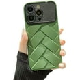thumbnail image 1 of Designed for iPhone Case,Luxury 3D Woven Pattern Large View Camera Lens Protection Shockproof Protective Cover Phone Case (iPhone 14 Pro Max,Green), 1 of 6
