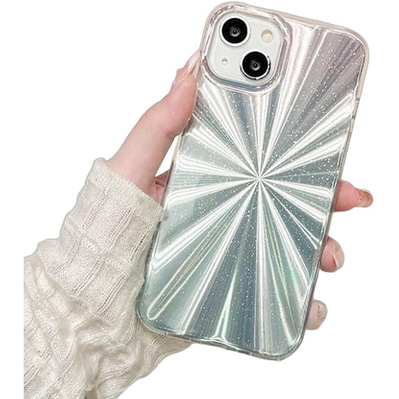 Designed for iPhone Case,Luxury Aurora Gradient Glitter Sparkling Shockproof Protective Cover Phone Case (iPhone 15 Pro Max,Green)