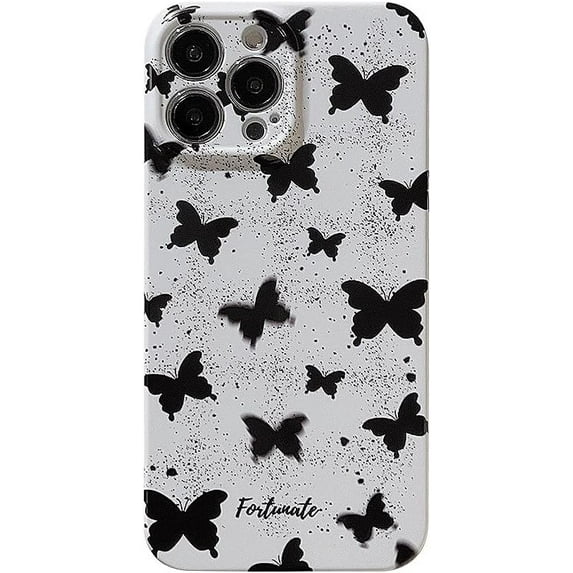 Designed for iPhone Case,Luxury Butterfly Camera Lens Protection Full Body Shockproof Cover Phone Case (iPhone 14 Pro Max,Black)