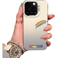 thumbnail image 1 of Designed for iPhone Case,Luxury Clear Rainbow Matte Camera Lens Protection Shockproof Protective Cover Phone Case (iPhone 14 Pro Max,Silver), 1 of 4