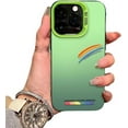 thumbnail image 1 of Designed for iPhone Case,Luxury Clear Rainbow Matte Camera Lens Protection Shockproof Protective Cover Phone Case (iPhone 15,Green), 1 of 5