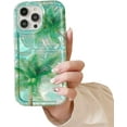 thumbnail image 1 of Designed for iPhone Case,Luxury Coconut Tree Water Ripple Pattern Bling Shockproof Protective Cover Phone Case (iPhone 15 Pro,Green), 1 of 5