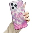 thumbnail image 1 of Designed for iPhone Case,Luxury Crystal Mixed Color Feather Pattern Blu-ray Gradient Shockproof Protective Cover Phone Case (iPhone 14 Pro,Pink), 1 of 6