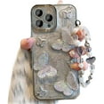 thumbnail image 1 of Designed for iPhone Case,Luxury Electroplated 3D Butterfly with Hand Bracelet Shockproof Protective Cover Phone Case (iPhone 13 Pro,Grey), 1 of 5