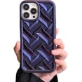 thumbnail image 1 of Designed for iPhone Case,Luxury Electroplated 3D Woven Pattern Camera Lens Protection Shockproof Protective Cover Phone Case (iPhone 14 Pro,Blue), 1 of 6