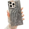 thumbnail image 1 of Designed for iPhone Case,Luxury Electroplated Flowing Drip Glue Shockproof Protective Cover Phone Case (iPhone 16,Grey), 1 of 5