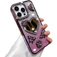 thumbnail image 1 of Designed for iPhone Case,Luxury Electroplated Glitter Bling Mirror Spark Sparkly Shockproof Protective Cover Phone Case (iPhone 15 Pro Max,Purple), 1 of 6