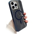 thumbnail image 1 of Designed for iPhone Case,Luxury Electroplated Grid Pattern[Compatible with Magsafe] Shockproof Protective Cover Phone Case (iPhone 15 Pro Max,Blue), 1 of 6