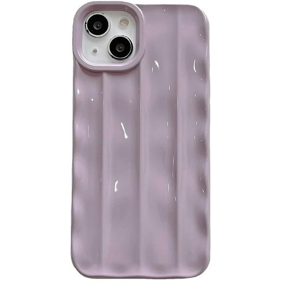 Designed for iPhone Case,Luxury Electroplated Water Wave Ripple Shockproof Protective Cover Phone Case (iPhone 13 Pro Max,Purple)