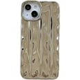thumbnail image 1 of Designed for iPhone Case,Luxury Electroplated Water Wave Ripple Shockproof Protective Cover Phone Case (iPhone 13 Pro Max,Silver), 1 of 6
