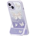 thumbnail image 1 of Designed for iPhone Case,Luxury Glitter Bling Butterfly Pattern with Kickstand Camera Lens Protection Shockproof Cover Phone Case (iPhone 15,Purple), 1 of 6