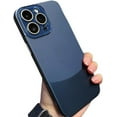 thumbnail image 1 of Designed for iPhone Case,Luxury Matte Pu Leather Crystal Camera Lens Protection Shockproof Protective Cover Phone Case (Blue,iPhone 15 Pro Max), 1 of 6