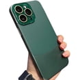 thumbnail image 1 of Designed for iPhone Case,Luxury Matte Pu Leather Crystal Camera Lens Protection Shockproof Protective Cover Phone Case (Green,iPhone 12), 1 of 6
