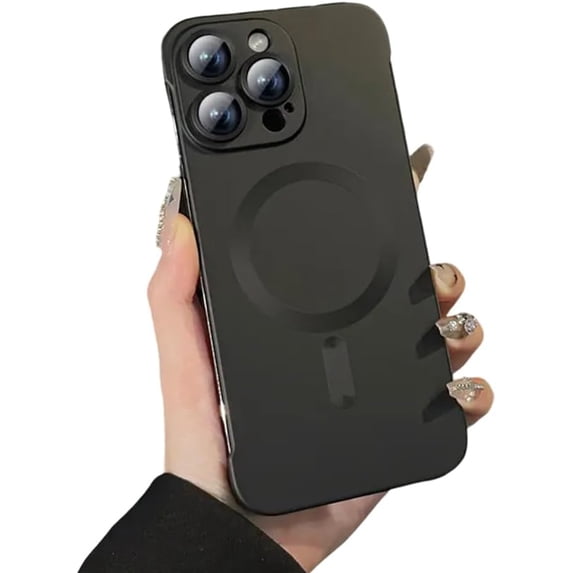 Designed for iPhone Case,Luxury Matte Slim Thin Frameless Camera Lens Protection Shockproof Protective Cover Phone Case (Black,iPhone 14 Plus)