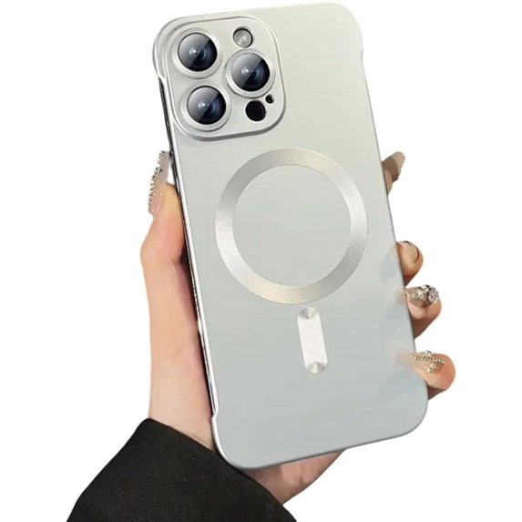 Designed for iPhone Case,Luxury Matte Slim Thin Frameless Camera Lens Protection Shockproof Protective Cover Phone Case (Silver,iPhone 13)