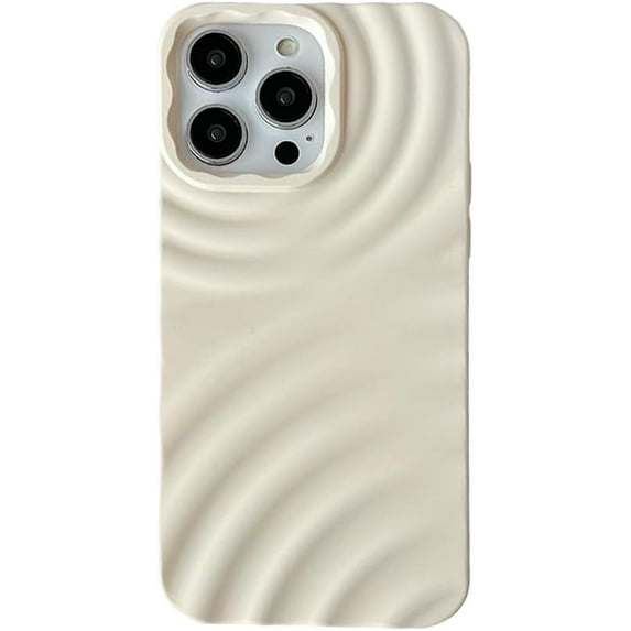 Designed for iPhone Case,Luxury Water Ripple Pattern Wave Shockproof Protective Cover Phone Case (iPhone 13 Pro Max,White)