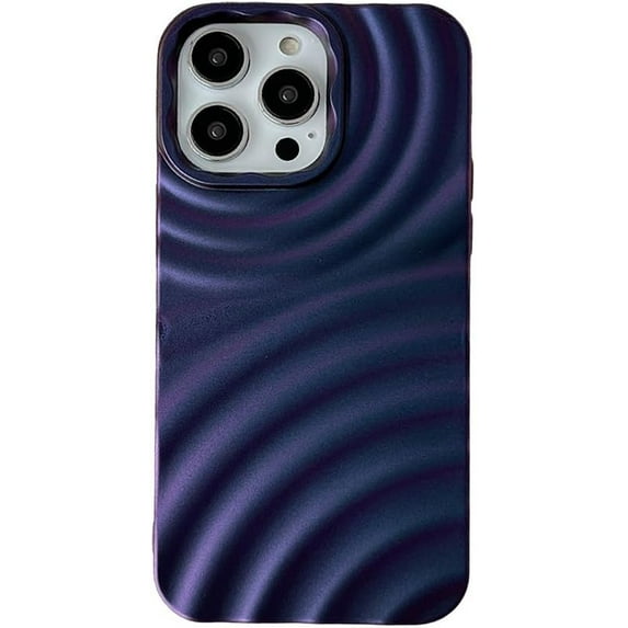 Designed for iPhone Case,Luxury Water Ripple Pattern Wave Shockproof Protective Cover Phone Case (iPhone 13,Purple)
