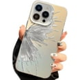 thumbnail image 1 of Designed for iPhone Case,Matte Art Graffiti Butterfly Camera Lens Protection Shockproof Protective Cover Phone Case (Silver,iPhone 14 Pro), 1 of 6