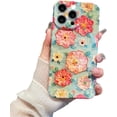 thumbnail image 1 of Designed for iPhone Case,Retro Oil Painting Flower Floral Laser Camera Lens Protection Shockproof Protective Cover Phone Case (iPhone 15 Pro,Green), 1 of 5