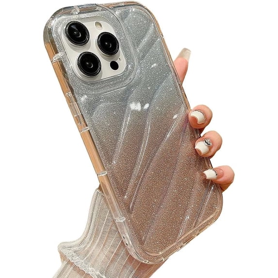 Designed for iPhone Case,Water Ripple Bubble Shape Glitter Bling Soft Shockproof Protective Cover Phone Case (Gold,iPhone 15 Pro)