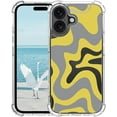 thumbnail image 1 of Designed for iPhone Case,Water Ripple Pattern Clear Four Corners Anti-Drop Silicone Shockproof Protective Cover Phone Case (iPhone 12,Yellow), 1 of 6