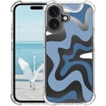 thumbnail image 1 of Designed for iPhone Case,Water Ripple Pattern Clear Four Corners Anti-Drop Silicone Shockproof Protective Cover Phone Case (iPhone 14,Blue), 1 of 6