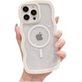 thumbnail image 1 of Designed for iPhone Case,Water Wave Frame Clear[Compatible with Magsafe] Shockproof Protective Cover Phone Case (iPhone 11,White), 1 of 5