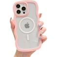 thumbnail image 1 of Designed for iPhone Case,Water Wave Frame Clear[Compatible with Magsafe] Shockproof Protective Cover Phone Case (iPhone 13 Pro,Pink), 1 of 6