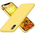 thumbnail image 1 of Designed for iPhone X Case, XS Case, Silicone Ultra Slim Shockproof Phone Case with [Soft Anti-Scratch Microfiber Lining], 5.8 inch, Yellow, 1 of 13