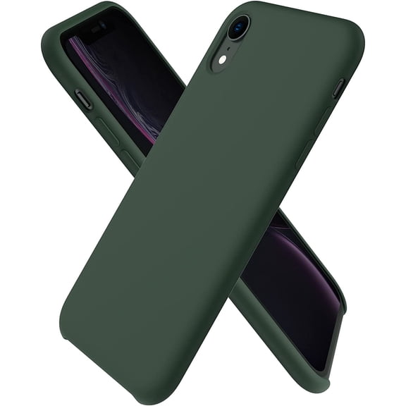 Designed for iPhone XR Case, Liquid Silicone Soft Gel Rubber Phone Case Cover with Open Bottom for iPhone XR(2018) 6.1 inch-Cyprus Green