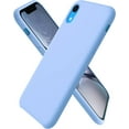 thumbnail image 1 of Designed for iPhone XR Case, Liquid Silicone Soft Gel Rubber Phone Case Cover with Open Bottom for iPhone XR(2018) 6.1 inch-Light Blue, 1 of 11