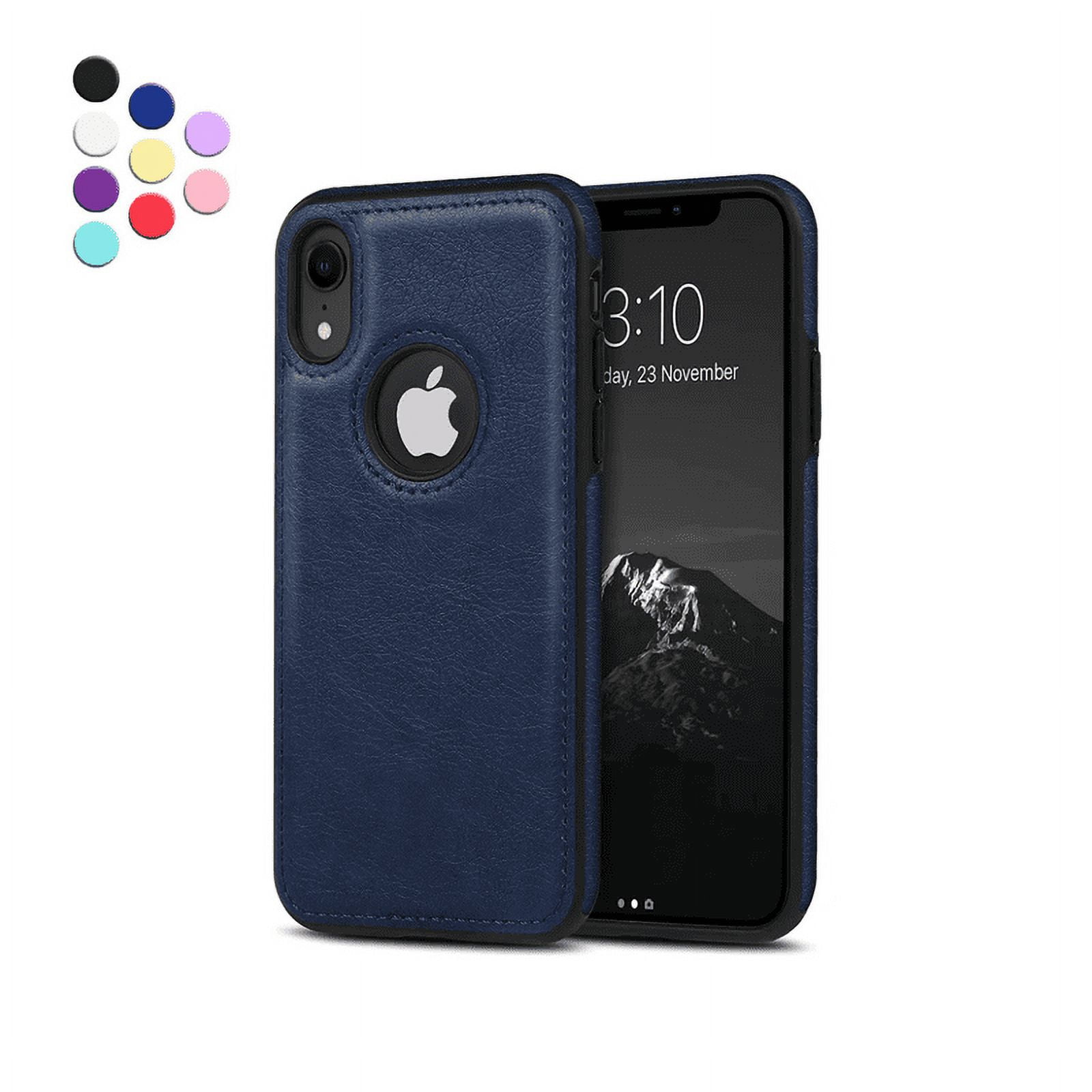 Designed for iPhone Xr Leather Case, HeavyDuty Tough Rugged