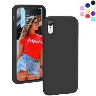 Designed for iPhone Xr Silicone Case, Protection Shockproof Dustproof Anti-Scratch Phone Case Cover for iPhone Xr, Liquid Silicone Phone Case (Black)