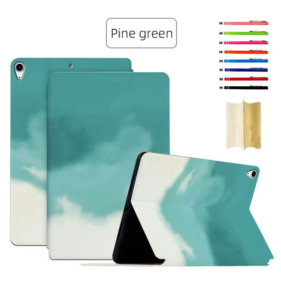 Designed for iPad Pro 10.5" 2017 Case, Pattern Marble Multi-Angle View with Adjustable Stand Auto Wake/Sleep Function Full Body Protective Flip Folio Case for iPad Air 3rd Gen 2019,Pine Green