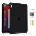 thumbnail image 1 of Designed for iPad Pro 11 2022/2021/2020/2018/Air 4/Air 5 Carbon Fiber Drop Protective Case, Luxury Ultra Slim TPU Soft Edge Anti-Fall Acrylic Back Case Cover, Black, 1 of 8