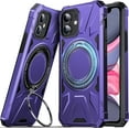 thumbnail image 1 of Designed for iPhone 11 Case, Hard Rugged Shockproof, with 360 Rotate Ring Kickstand, Heavy Duty Protection Hard Phone Case Cover for iPhone 11, Purple, 1 of 12