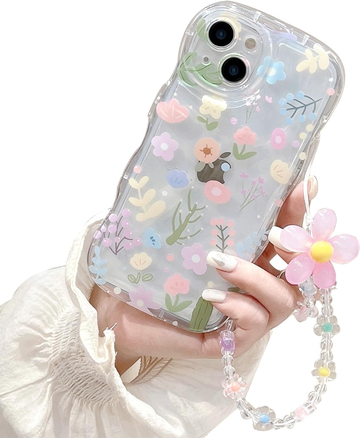 Designed for iPhone 11 Phone Case, Cute Curly Wave Frame Shape