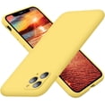 thumbnail image 1 of Designed for iPhone 11 Pro Max Case, Silicone Ultra Slim Shockproof Phone Case with Soft Anti-Scratch Microfiber Lining,[Enhanced Camera Protection], 6.5 inch, Yellow, 1 of 13