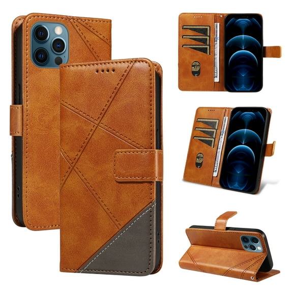 Designed for iPhone 11 Pro Max Case Wallet, Women Flip Folio Cover PU Leather Stand Credit Card Holders Slots Wrist Strap Full Protection Magnetic Clasp Phone Case for iPhone 11 Pro Max, Brown