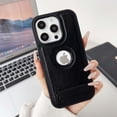 thumbnail image 1 of Designed For iPhone 11 Pro Max Phone Case,Built-in Contractile Kickstand,Logo View PU Leather Shockproof Anti-fall Ultra Slim Lightweight Rugged Scratch-Resistant Durable Phone Case,Black, 1 of 8