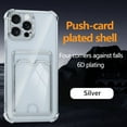 thumbnail image 1 of Designed for iPhone 11 Wallet Phone Case,Luxury Electroplated Bumper Design,With Card Slots,Shockproof Anti-Scratch Protective,Thin Slim Transparent Anti-fall Phone Case,Silver, 1 of 8