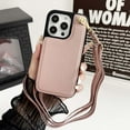 thumbnail image 1 of Designed for iPhone 11 Wallet Phone Case,with Card Slots,RFID Blocking PU Leather Double Magnetic Clasp Design,Back Folio Kickstand,With Shoulder Strap,Shockproof Phone Case,Rosegold, 1 of 8