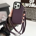 thumbnail image 1 of Designed for iPhone 11 Wallet Phone Case,with Card Slots,RFID Blocking PU Leather Double Magnetic Clasp Design,Back Folio Kickstand,With Shoulder Strap,Shockproof Phone Case,Darkpurple, 1 of 8