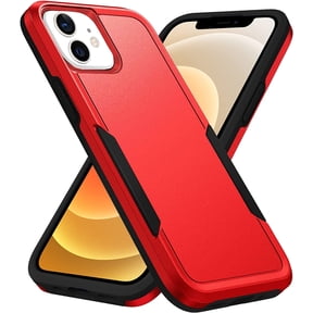 Entronix Heavy Duty Case Compatible with iPhone 12 / 12 Pro, Hybrid Hard Cover, Red