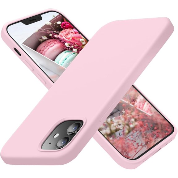 Designed for iPhone 12 Case, Designed for iPhone 12 Pro Case, Silicone Shockproof Phone Case with [Soft Anti-Scratch Microfiber Lining] 6.1 inch, Chalk Pink