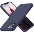thumbnail image 1 of Designed for iPhone 12 Case, Designed for iPhone 12 Pro Case, Silicone Shockproof Phone Case with [Soft Anti-Scratch Microfiber Lining] 6.1 inch, Navy Blue, 1 of 13