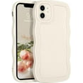 thumbnail image 1 of Designed for iPhone 12 Case Phone Cover 6.1-Inch, Stone Cute Curly Wave Frame Shape Slim Soft TPU Gel Rubber Bumper Shockproof Protective Phone Cases, White, 1 of 17