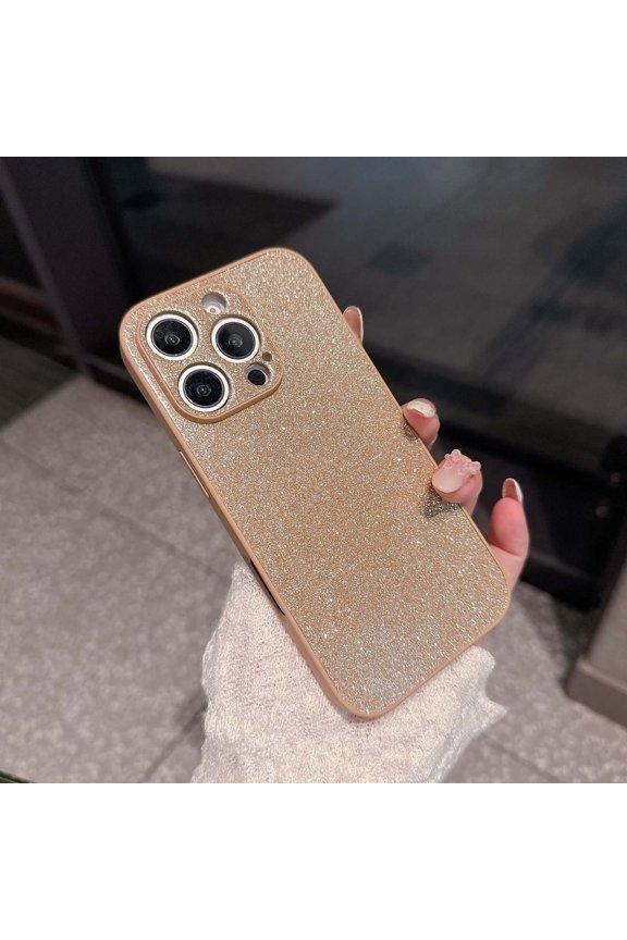 Designed for iPhone 12 Glitter Phone Case,Bling Sparkle Luxury Full Back Glitter Design, Military Grade Drop Protection,Shockproof Anti-Scratch Anti-fall Rugged Phone Case,Gold
