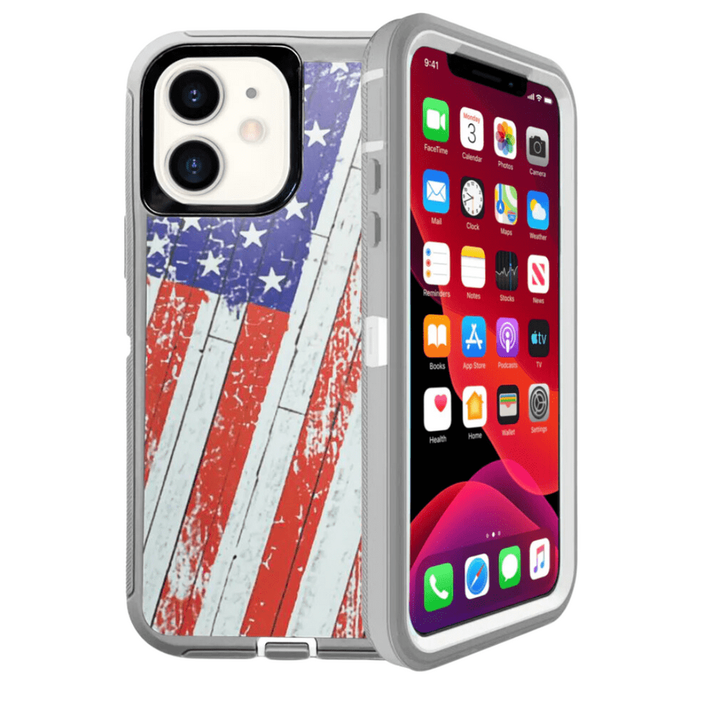 Designed for iPhone 12 Mini Heavy Duty Case, Triple Layer Protection  Shockproof Dropproof Dustproof Anti-Scratch Phone Case Cover for iPhone 12  Mini, USA Flag - Walmart.com